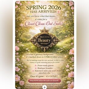 Spring 2026 Closet Clean-Out Sale Poster - Floral Gold Design
